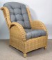 Preview: Rattansessel EAR , Rattan Ohrensessel honigfaben inkl. Polster dark gray