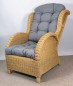 Preview: Rattansessel EAR , Rattan Ohrensessel honigfaben inkl. Polster dark gray
