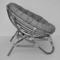 Preview: XXL Rattan Papasansessel / Rattansessel, Papasan inkl. Polster Fb. soft grau