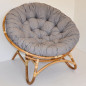 Preview: XXL Rattan Papasansessel / Rattansessel, Papasan inkl. Polster Fb. dunkel grau