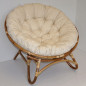 Preview: XXL Rattan Papasansessel / Rattansessel, Papasan inkl. Polster Fb. beige