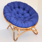 Preview: XXL Rattan Papasansessel / Rattansessel, Papasan inkl. Polster Fb. dunkelblau