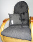 Preview: Rattani Auflage/Polster für Schaukelstuhl, Liegestuhl, Ersatzpolster Gr. 130 x 50 x 12 cm + Zierkissen Stoff Nuevo Loneta - Made in EU