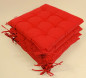 Preview: Set 4 x Stuhlkissen / Sitzkissen Fabia 40 x 40 cm Dicke 5 cm , Fb. rot , Baumwolle/Polyester