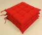 Preview: Set 4 x Stuhlkissen / Sitzkissen Fabia 40 x 40 cm Dicke 5 cm , Fb. rot , Baumwolle/Polyester