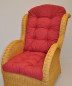 Preview: Polster / Kissen für Rattan Ohrensessel Fb.Colore rosso (rot) , 2 teiliges Set . Top Qualität !