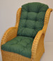 Preview: Polster / Kissen für Rattan Ohrensessel Colore verde scuro (dunkelgrün) , 2 teiliges Set . Top Qualität !