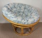 Preview: Rattan Papasansessel 110 cm cm Fb. honig Polster Stoff CALIFORNIA DREAM Janis blue