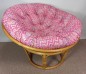 Preview: Rattan Papasansessel 110 cm cm Fb. honig Polster Stoff CALIFORNIA DREAM Santana rose
