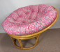 Preview: Rattan Papasansessel 110 cm cm Fb. honig Polster Stoff CALIFORNIA DREAM Santana rose