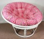 Preview: Rattan Papasansessel 110 cm cm Fb. weiß lackiert Polster Stoff CALIFORNIA DREAM Santana rose