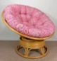 Preview: Rattan Papasansessel Papasan Drehsessel 110 cm cm Fb. honig Polster Stoff CALIFORNIA DREAM Santana rose