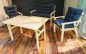 Preview: Massivholz Sitzgruppe Nordic 2+1+1 Set 2 Gartenstühle , Bank und Tisch inkl. Polster
