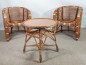 Preview: Korbmöbel Set 2 Sessel + Tisch Weide TOP - Design Modell Mark