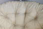 Preview: Rattan Papasan Sessel inkl. hochwertigen Polster, D 115 cm, Fb. Darkbrown, Polster Mirha Uni Living beige
