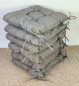 Preview: Set 6 x Stuhlkissen/Sitzkissen Lara 38 x 38 cm Dicke 8 cm, Fb. Colore grigio ( dunkel grau ) mit Schleifen