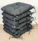 Preview: Set 6 x Stuhlkissen/Sitzkissen Lara 38 x 38 cm Dicke 8 cm, Fb. Colore antracite (anthrazit) mit Schleifen
