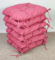 Preview: Set 6 x Stuhlkissen/Sitzkissen Lara 38 x 38 cm Dicke 8 cm, Fb. Color rosa antico (alt rosa) mit Schleifen