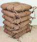 Preview: Set 6 x Stuhlkissen/Sitzkissen Lara 38 x 38 cm Dicke 8 cm, Fb. Colore Marrone (dunkelbraun) mit Schleifen