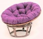 Preview: Rattan Papasansessel inkl. Polster , Gr. D 110 cm , Polster violett