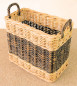 Preview: Rattan Kaminkorb / Holzkorb rechteckig