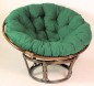 Preview: Rattan Papasansessel inkl. Polster , Gr. D 110 cm Polster dunkelgrün