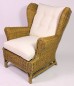 Preview: Rattan Ohrensessel King Chair , Rattansessel , Relexsessel , Hochlehner inkl. Polster . Korbfarbe : honig