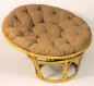 Preview: Rattan Papasansessel , Durchmesser 110 cm , Fb. honig , Polster uni living 189