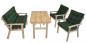 Preview: Massivholz Sitzgruppe Nordic 2+1+1 Set 2 Gartenstühle , Bank und Tisch inkl. Polster