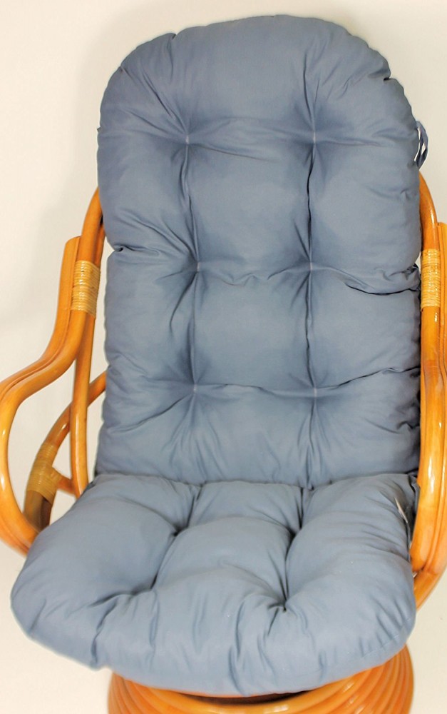 Polster für Schaukelstuhl , Ersatzpolster Schaukelstuhl / Drehsessel L 135 cm , dunkel grau/blau