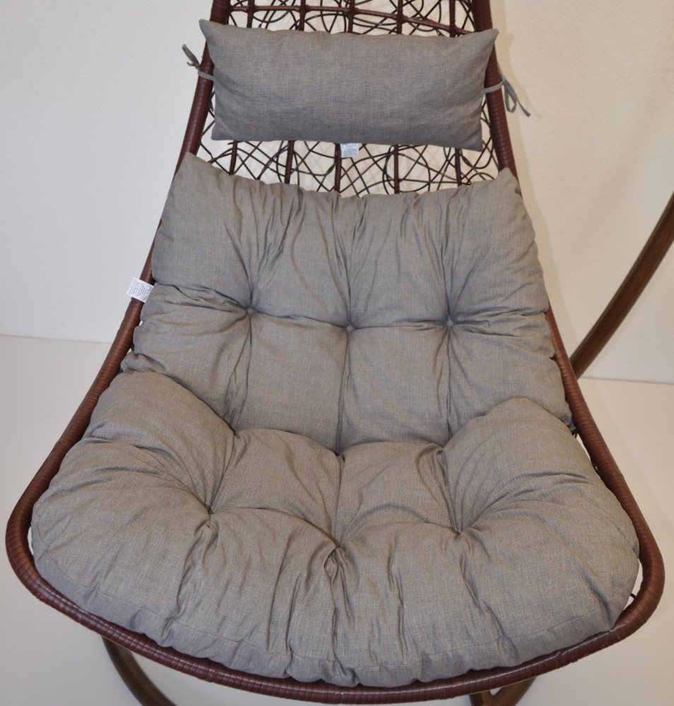 Polster, Kissen, Auflage für Rattan Hängeschaukel Rattanschaukel Gr. 80 x 98 cm Colore grigio (dunkel grau)