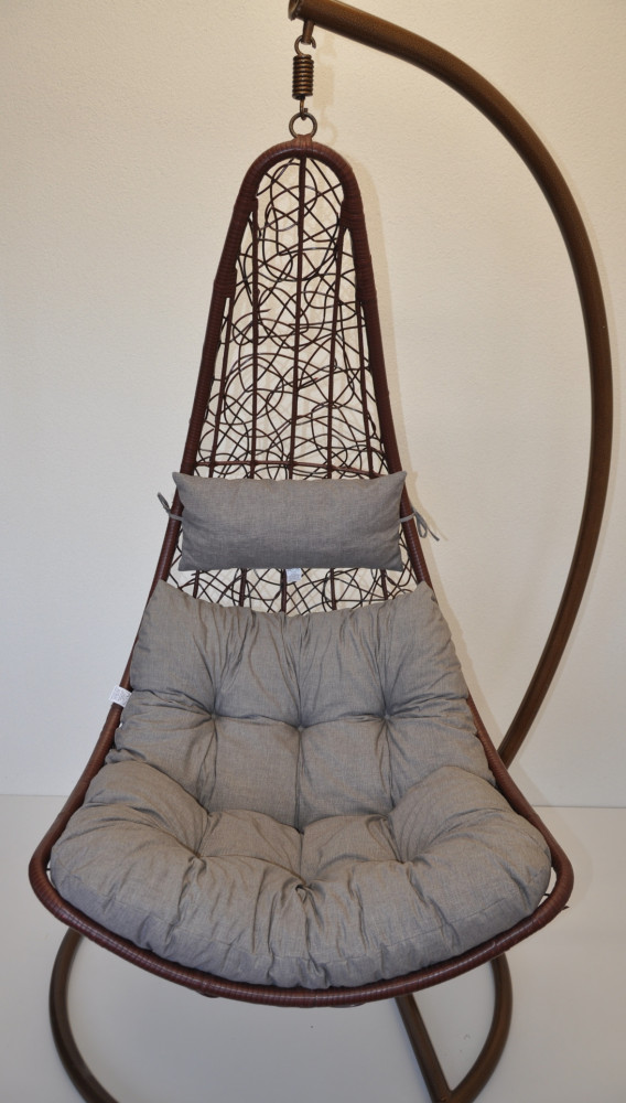 Polster, Kissen, Auflage für Rattan Hängeschaukel Rattanschaukel Gr. 80 x 98 cm Colore grigio (dunkel grau)