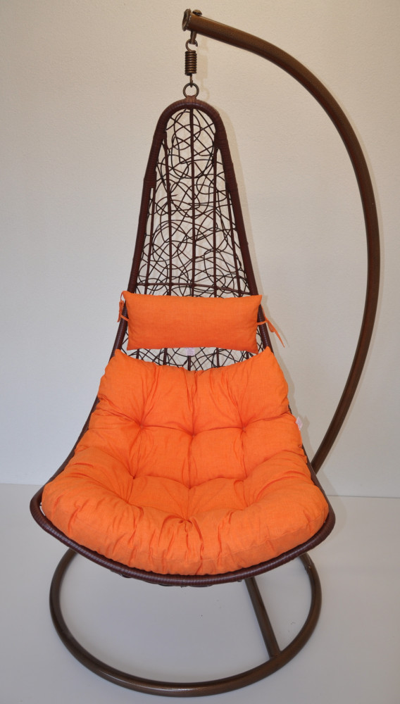 Polster, Kissen, Auflage für Rattan Hängeschaukel Rattanschaukel Gr. 80 x 98 cm Colore arancione (orange)