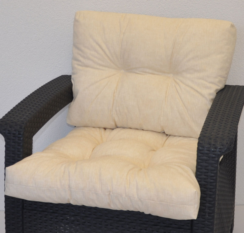 Kissen / Polster für PE - Rattanmöbel , Set Sitz + Rücken , Colore beige (beige)