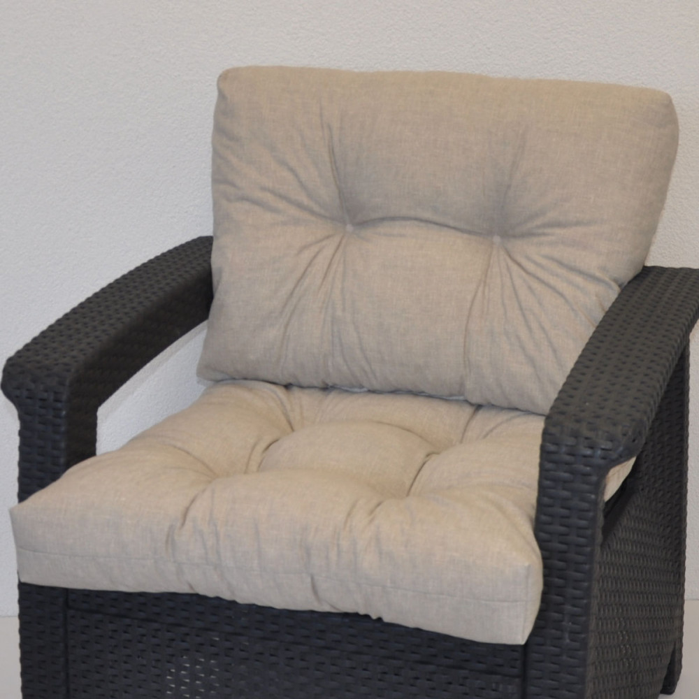 Kissen / Polster für PE - Rattanmöbel , Set Sitz + Rücken , Colore grigio tenue (soft grau)