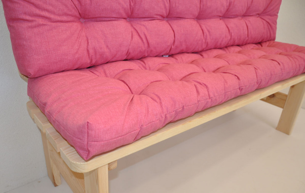 Premium Kissen / Polster für Gartenbank / Bankkissen 150 cm Color rosa antico (alt rosa)