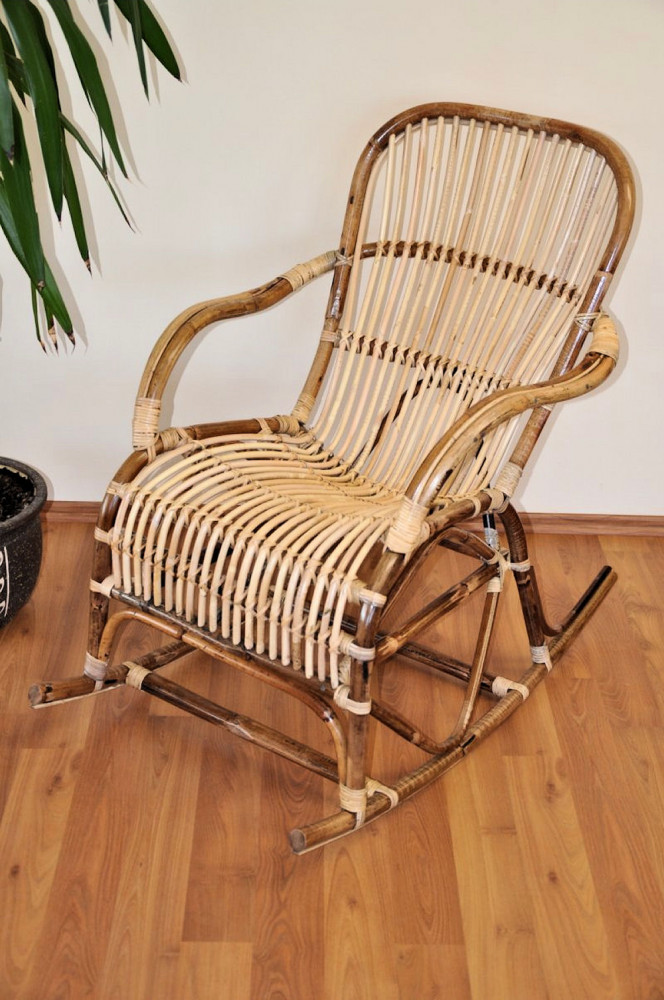 Rattan Schaukelstuhl Rocking Chair , Fb. natur