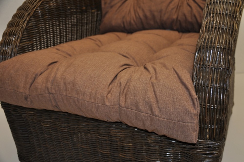 Rattan Ohrensessel , Rattansessel , Relexsessel , Hochlehner inkl. hochwertigen Polster . Korbfarbe : darkbrown