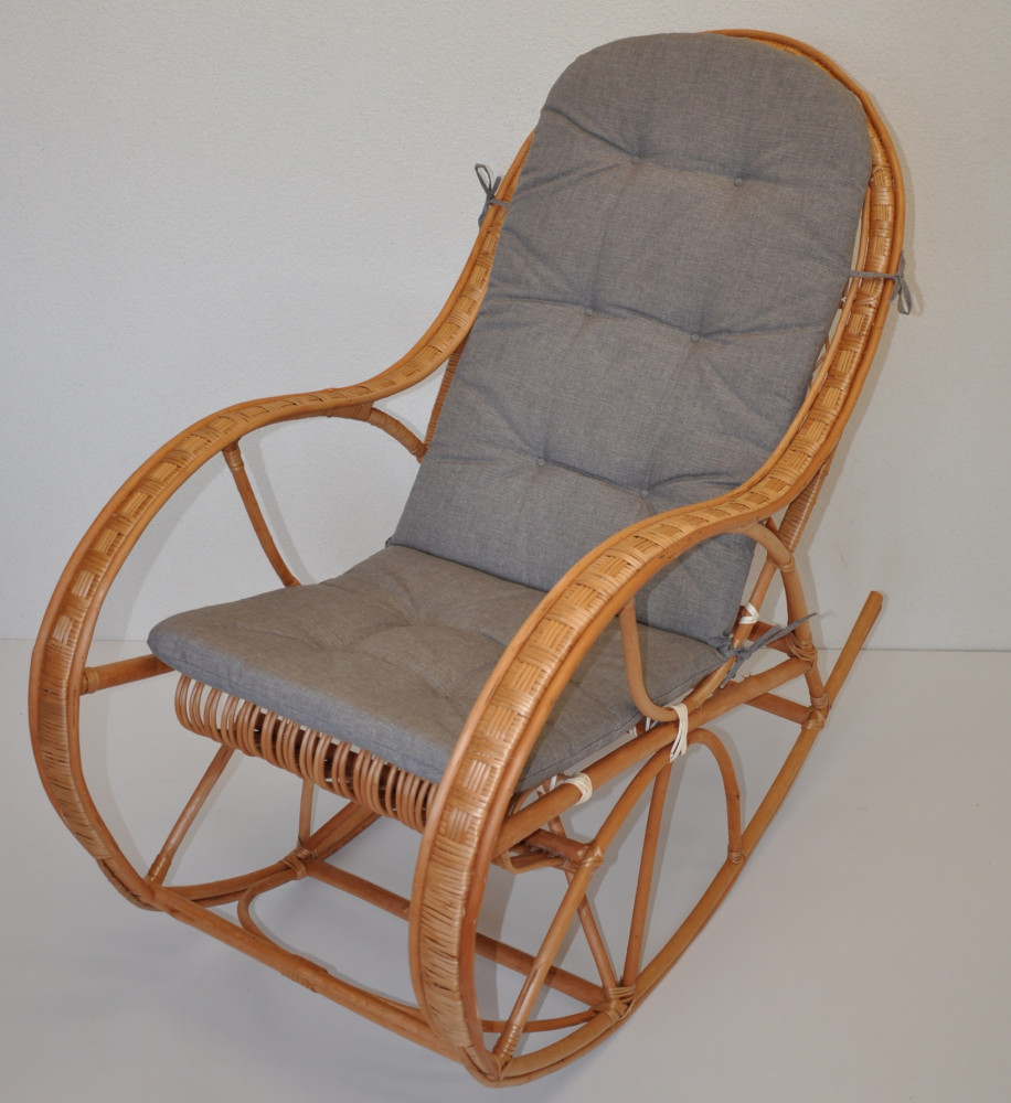 Korbstuhl , Schaukelstuhl aus Weide Modell Erik inkl. Polster .