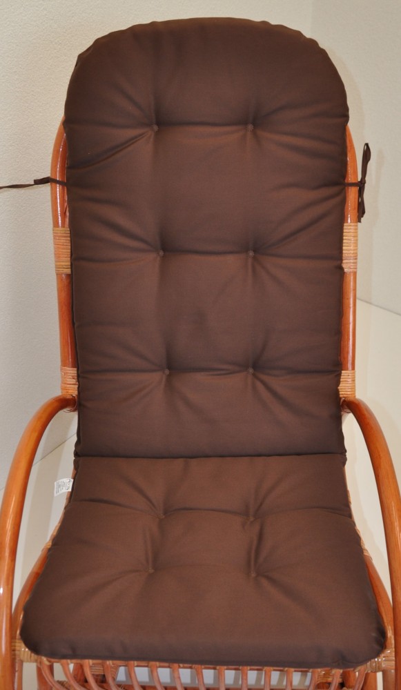 Polster für Schaukelstuhl , Ersatzpolster Rattan Schaukelstuhl Gr. 125 x 50 x 7 cm, Fb. uni braun