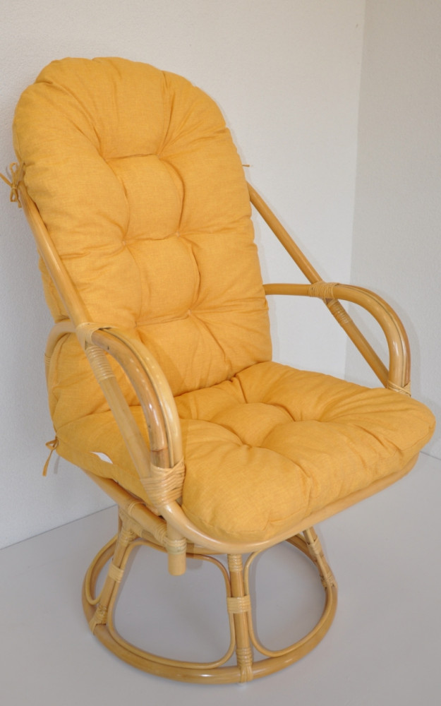 Polster für Rattan Drehsessel / Rattansessel Sandra L 125 cm Colore giallo (gelb)