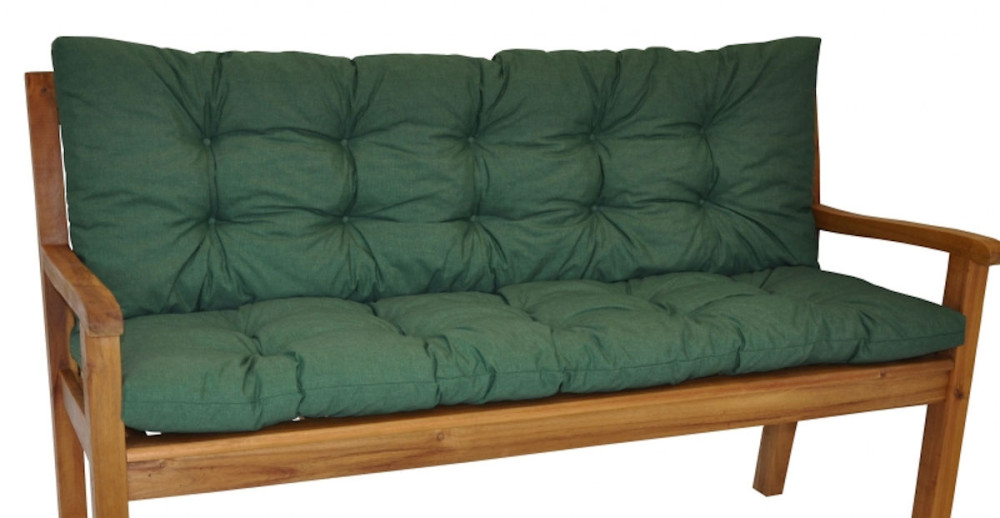 Kissen / Polster für Gartenbank / Bankkissen 120 cm dunkelgrün