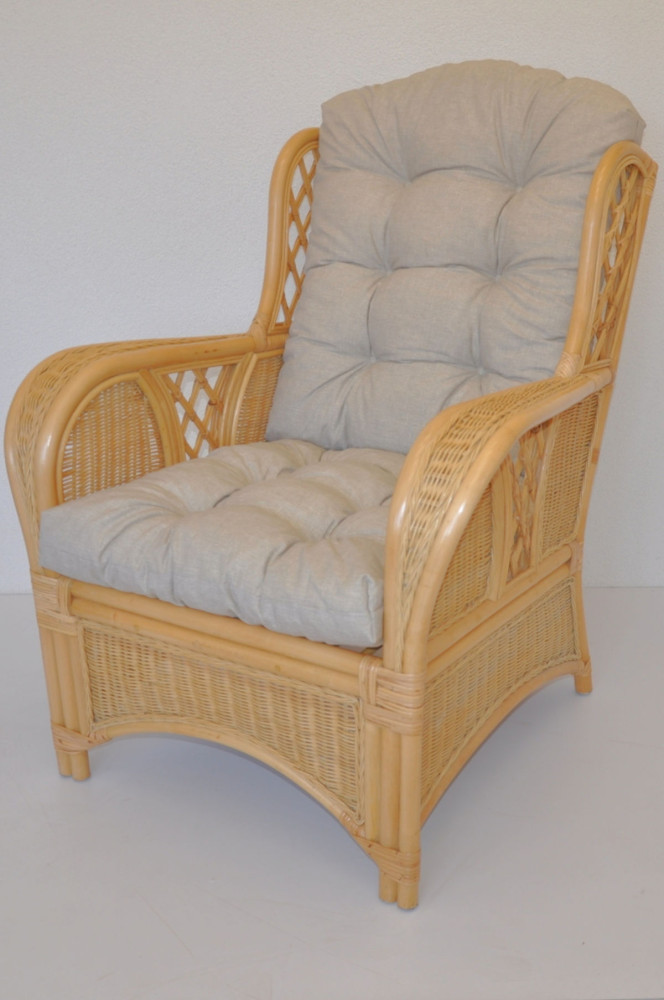 Preview: Rattanstuhl Rattansessel, Rattan Ohrensessel Oliver Fb. honig