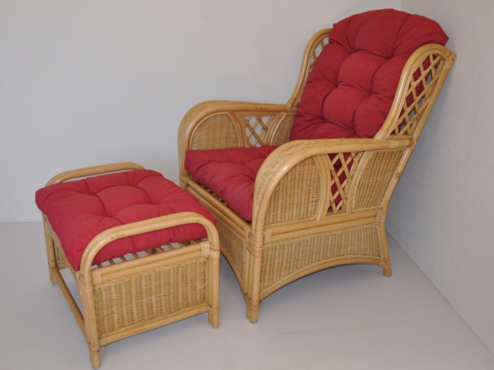 Rattanstuhl Rattansessel, Rattan Ohrensessel Oliver + Rattanhocker