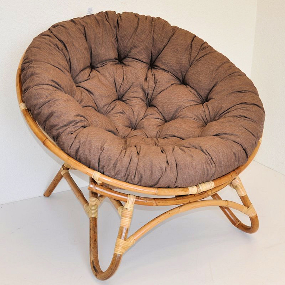 XXL Rattan Papasansessel / Rattansessel, Papasan inkl. Polster Fb. braun