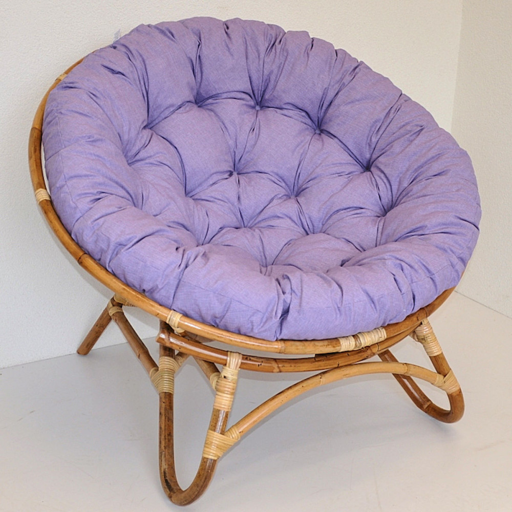 XXL Rattan Papasansessel / Rattansessel, Papasan inkl. Polster Fb. violett