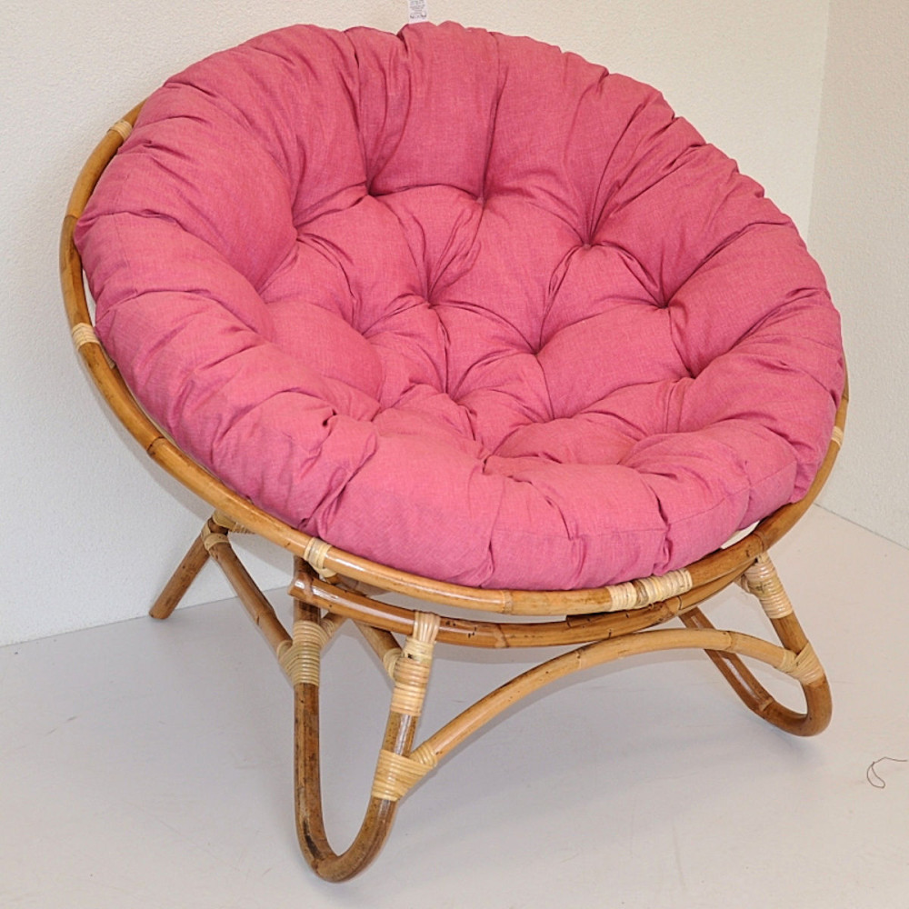 XXL Rattan Papasansessel / Rattansessel, Papasan inkl. Polster Fb. rose