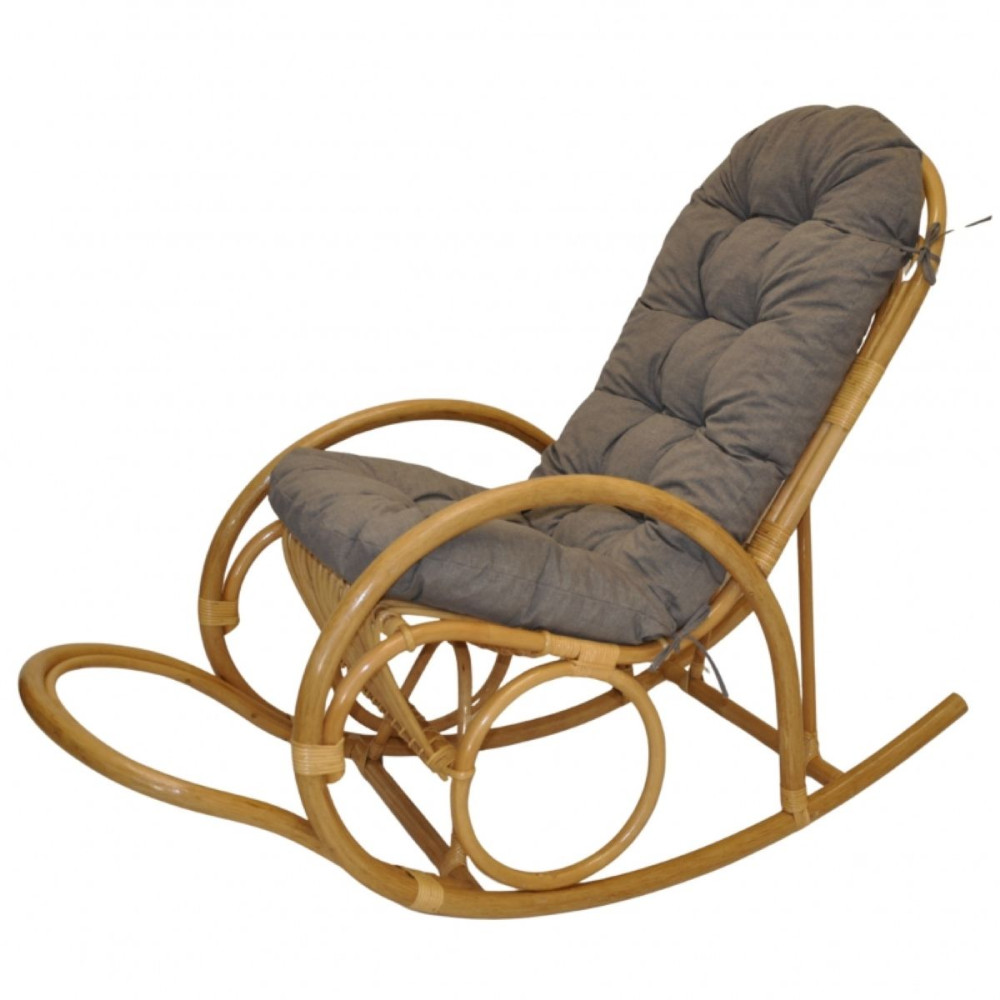 Rattan Schaukelstuhl Jenaira, Relexsessel Fb. honig