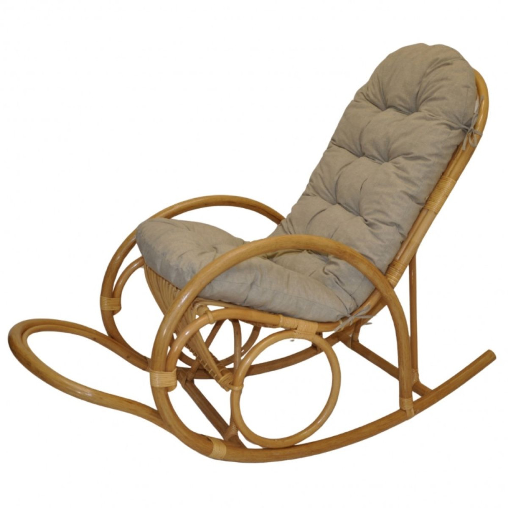 Rattan Schaukelstuhl Jenaira, Relexsessel Fb. honig