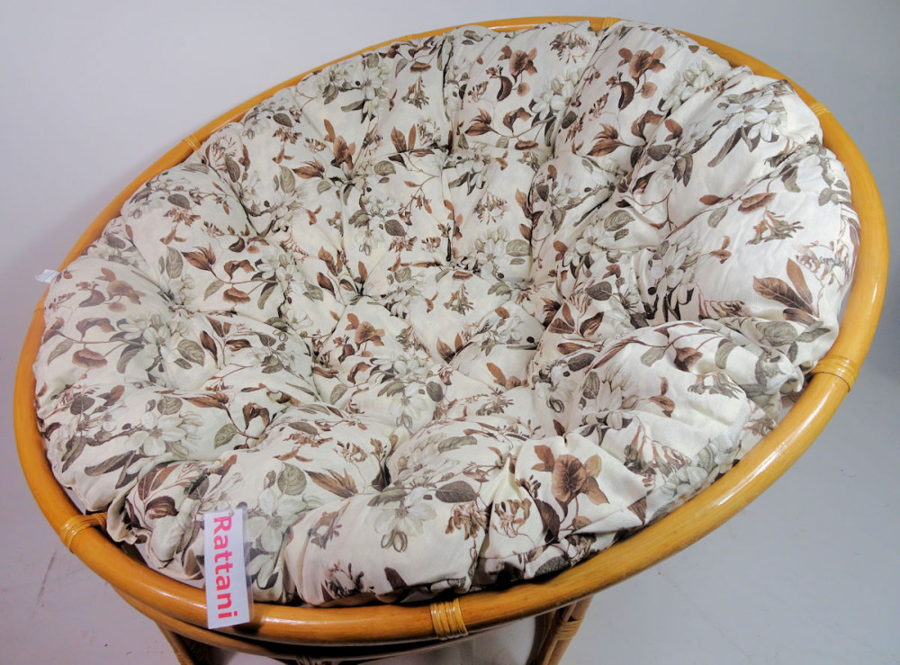Rattani - Polster, Kissen, Auflage, Ersatzpolster für Rattan Papasansessel, Stoff Venetto Muster, D 120 cm, Made in EU